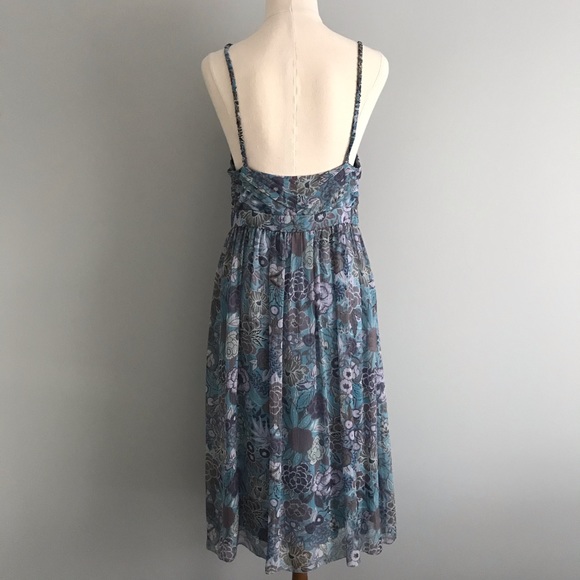 SABA Floral 100% Silk Strappy Midi Dress - Picture 7 of 13